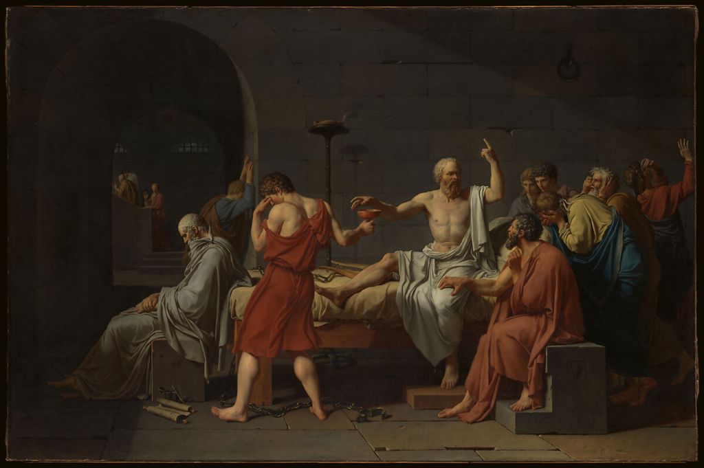 1787, "The Death of Socrates" by Jacques Louis David